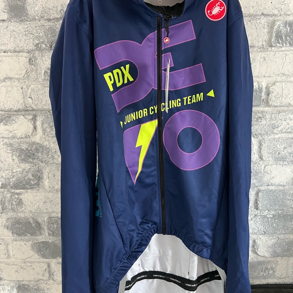 Castelli Cycling Jersey Jacket size M Blue Performance Jacket with Bold Graphics